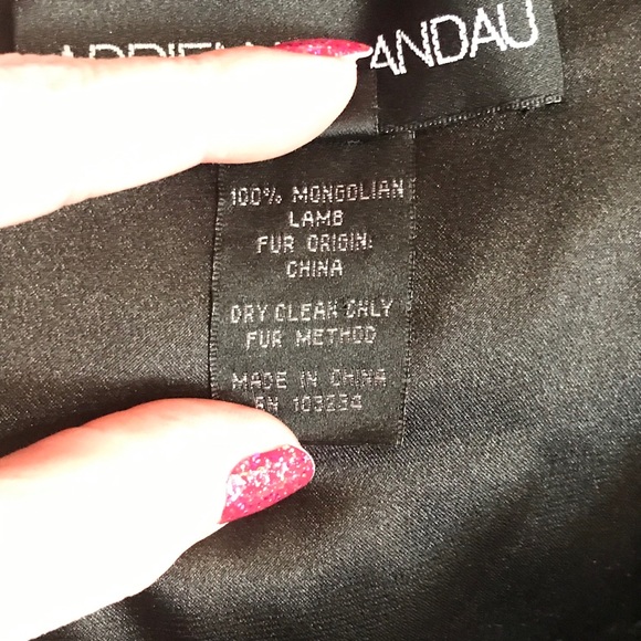 Adrienne Landau BLACK 💯 Mongolian Lamb FUR Vest  - Mob Wife Aesthetic - Picture 5 of 9